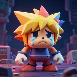 crazy glitchy buggy uncanny valley off - putting strange low poly render of 3 d sad crying psychopathic angry depressed injured captain falcon portrait, featured on artstation, cgsociety, unreal engine, octane, volumetric lighting, rtx on, vibrant, by greg rutkowski, grainy, intricately detailed, award - winning, atmospheric, ambient, symbolic, artistic