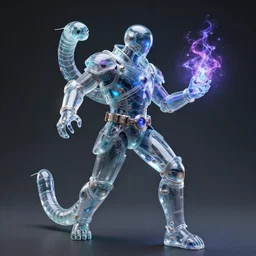 a portrait of a worms game magician in glass armor releasing spell, full height, moving forward, cyberpunk concept art, trending on artstation, highly detailed, intricate, sharp focus, digital art, 8 k