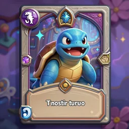hearthstone promotional card art of a grumpy blue turtle, illustrated by konstantin turovec, zoltan boros, jim nelson, trending on artstation, masterpiece digital art, 4 k concept art, flowery background, wide grinning face