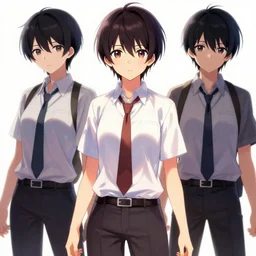 visual novel character poses from the waist up, digital art, anime style, lighting