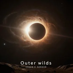 outer wilds space planet beautiful eclipse supernova