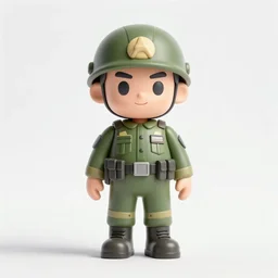 full body 3d render of soldier as a joy toy, studio lighting, white background, blender, trending on artstation, 8k, highly detailed