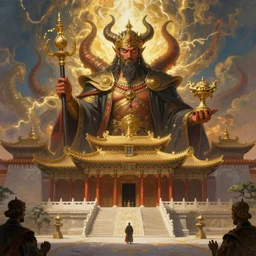 A Spectacular View of the Grand Palace of a King of Hell, art by Gustav Dorê and Marc Simonetti and Alan Lee