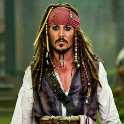 Jim Carrey as Jack Sparrow, dressed as Jack Sparrow from Pirates of the Caribbean, photo