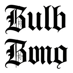 a type specimen of large gothic lettering, blackletter, fraktur, typography, black and white