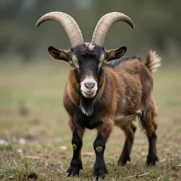 a realist color photograph portrait of a goat devil