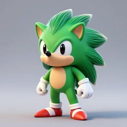 green anthropomorphic hedgehog, unity 3d model asset