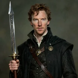 benedict cumberbatch portrait as a dnd character fantasy art.