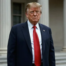 Jean CLAUDE Van Damme starring as Donald Trump, full screen shot, cinematic still