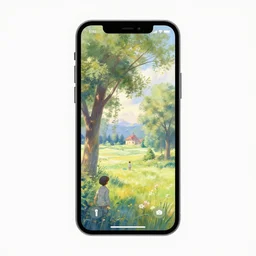 a smartphone in the style of thomas kinkade
