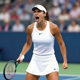 womens tennis match, ray lewis yelling, trending on artstation