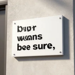 there's a sign on the wall, but she wants to be sure,, high quality rendering,