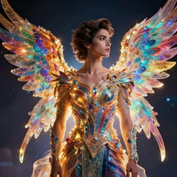side portrait of george lopez, beautiful, attractive, glowing, ornate and intricate, jaw dropping, dynamic lighting, colorful, fairy tale, intricate and detailed, 4 k octane render, intricate wings