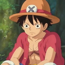 sad luffy by studio ghibli