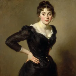 pam beesly touching her hip and stomach, by edmund blair leighton