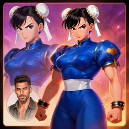 epic professional digital art of Chun Li by Hicham Habchi and Kim Sung Capcom, character profile art, trending on artstation, cgsociety, wlop, cosmic, epic, stunning, gorgeous