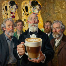 highly detailed oil painting of cartoony wilkins coffee, very intricate, cinematic lighting, award - winning, the good spirit of god, by roberto ferri, by tom bagshaw, by j. c. leyendecker and klimt, beautiful cinematic light, american romanticism, by austin osman spare, artstation, cgsociety, official art, octane