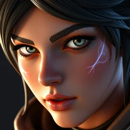 tracer from overwatch portrait, close up, zbrush artstation concept art, intricate details, highly detailed portrait cinematic lightning, octane render, 8 k hd by artgerm