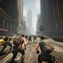 a battle royale set in new york city, unreal engine 5, gameplay footage, ultra realistic