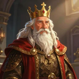 portrait of a medieval old king, digital art. artstation. realistic. vibrant. illustration. in the style of pixar movie. octane render. art by makoto shinkai, stanley artgerm lau, wlop, rossdraws. volumetric lighting