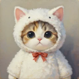 jesus christ in cute cat suit, painting by wlop and amy brown