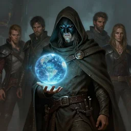 masked nomad male wearing a cloak on and holding a holographic planet projection in his hand, detailed, sci - fi, digital painting, artstation, sharp focus, illustration, ominous, artgerm, tomasz alen kopera, peter mohrbacher, donato giancola, joseph christian leyendecker, wlop, frank frazetta