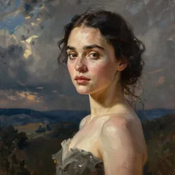 beautiful oil painting with Emilia Clarke