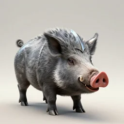 knight's helm in the shape of a furious boar
