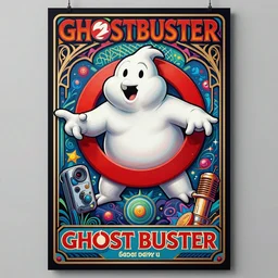 beautiful colorful hyperrealist highly detailed psychedelic music poster'zombie ghostbuster ', psychedelic art nouveau, beautiful high contrast colored wood engraving, moebius comic style, shocking detail trending on artstation 8 k