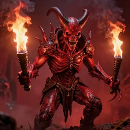 airbrush macro buer demon with buer, rage, syd mead, chris foss, enric torres, alberto bontempi, feng zu hyper realism, narrative light, red colors, epic, hyper detailed, awe inspiring, award winning horror, torch lighting, hyper realism, cinematical
