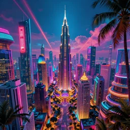 city of atlantis, sci fi, colourful, acid trip, cinematic