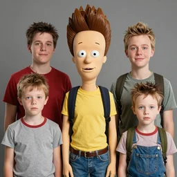 a movie still of the beavis and butthead live - action movie played by teenage actor look - alikes with highly detailed correctly proportioned faces