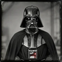 a daguerrotype of a film still of darth vader star wars in 1 8 0 0 s, vintage