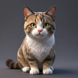 a painted cat, volumetric lighting, high resolution, perfect shape, high detailed, ultra detailed, 8 k resolution, ray tracing