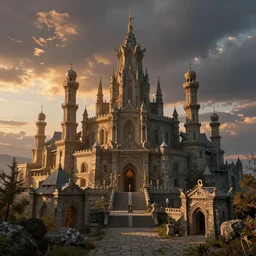 Ancient elfic city at sunset. By Konstantin Razumov, highly detailded