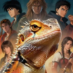 lizard - person with cute - fine - face, pretty face, oil slick hair, realistic shaded perfect face, extremely fine details, by realistic shaded lighting, dynamic background, poster by ilya kuvshinov katsuhiro otomo, magali villeneuve, artgerm, jeremy lipkin and michael garmash and rob rey, and silvain sarrailh, hd resolution, 4 k, 8 k