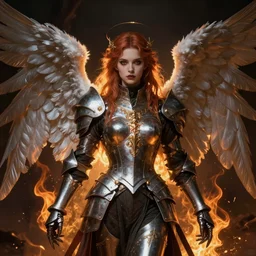 Angel knight gothic girl. By Konstantin Razumov, Fractal flame, chiaroscuro, highly detailded
