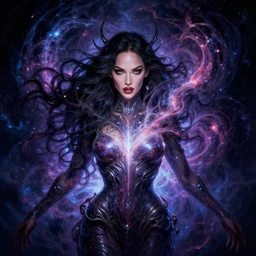 symmetry!! gantz portrait of megan fox as nebula, unholy, intricate, highly detailed, dynamic lighting, digital art, digital painting, artstation, terence nielsen, sharp focus, illustration, art by artgerm and greg rutkowski and moebius, 8 k