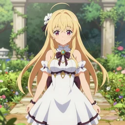 isekai cute anime girl in roman garden, stylized, beautiful lineart, azur lane, depth focus, rankings pixiv, artstation, chromatic aberration, noise, soft lighting,, 4 k, hdr, cinematic, by kadokawa, nitroplus, ilya kuvshinov, ross tran, leyendecker, wlop, guweiz