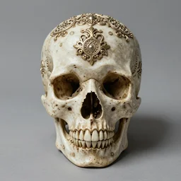 skull, ornate and intricate, by midge sinnaeve, 4 k