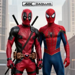Deadpool and Spider-Man together 4K quality