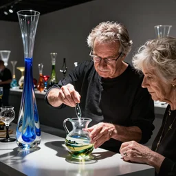 glass work of walter white dabbing, by harvey littleton, by vera liskova, by lino tagliapietra, by dale chihuly, beautiful composition