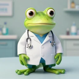 frog dressed as a doctor