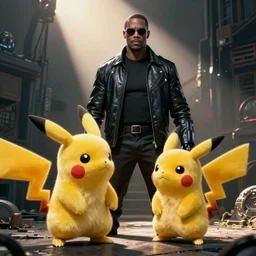 Samuel L. Jackson plays Terminator and kills pikachu, action scene from the film