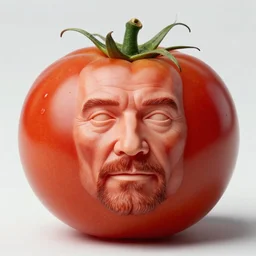 walter white's face engraved in a tomato