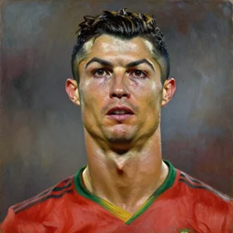 portrait of cristiano ronaldo, oil painting by edouard manet, 1 9 th century, art, oil on canvas, wet - on - wet technique, highly realistic, expressive emotions, intricate textures, illusionistic detail, 4 k