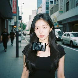 a disposable camera photo of a street in a cyberpunk slump, flash photography, perfection, hyper detailed, 8 k, award winning photograph, dramatic lighting, cinematic, street photography