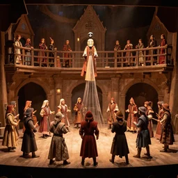 the cantina scene from the medieval puppet theater version of star wars