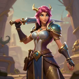 action shot of miss fortune (league of legends) in the show arcane, trending on art station, stylized 3d render, steampunk