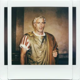 Polaroid picture of a Roman consul during a political speech in Ancient Rome, photography, hyper detailed